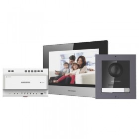 Kit videointerfon IP 7inch, conectare 2 fire - HIKVISION DS-KIS702(Europe BV)