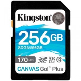 Kingston 256GB SDXC Canvas Go Plus 170R C10 UHS-I U3 V30, EAN: 740617301519