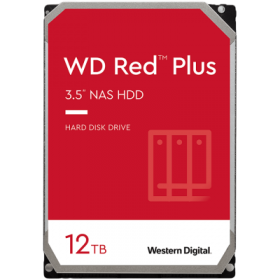 HDD NAS WD Red Plus 12TB CMR (3.5'', 256MB, 7200 RPM, SATA 6Gbps, 180TB/year)