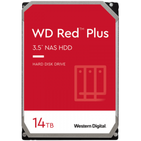 HDD NAS WD Red Plus 14TB CMR (3.5'', 512MB, 7200 RPM, SATA 6Gbps, 180TB/year)