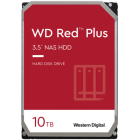 HDD NAS WD Red Plus 10TB CMR (3.5'', 256MB, 7200 RPM, SATA 6Gbps, 180TB/year)