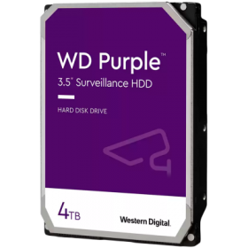 HDD Video Surveillance WD Purple 4TB CMR (3.5'', 256MB, 5400 RPM, SATA 6Gbps, 180TB/year)