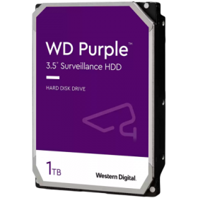 HDD Video Surveillance WD Purple 1TB CMR (3.5'', 64MB, 5400 RPM, SATA 6Gbps, 180TB/year)
